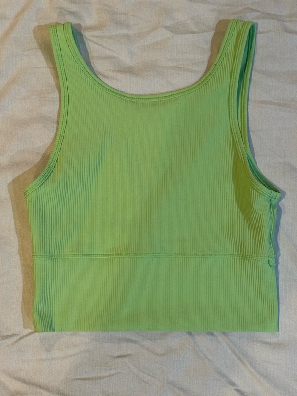Women’s Lime Green Ribbed Tank Crop Top